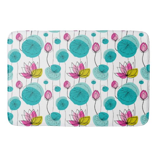 Wasserlilie Pads Blume Fett helle Farben Badematte (Vorderseite)