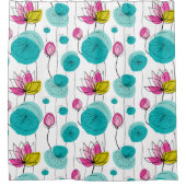 Wasserlilie Pads Blume Fett helle Farben Duschvorhang (Vorderseite)