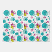 Wasserlilie Pads Blume kühl leuchtende Farbtöne Geschirrtuch (Horizontal)