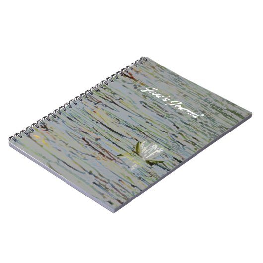 Wasserlilie Pond Lake Blume I SpiralNotebook Notizblock (Linke Seite)
