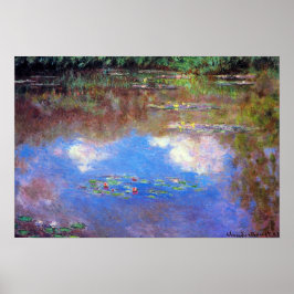 Wasserlilie Pond von Claude Monet, Vintage Kunst Poster