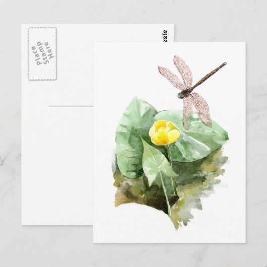 Wasserlilie Postkarte (Vorne/Hinten)