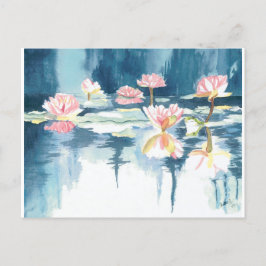 Wasserlilie-Postkarte Ankündigungspostkarte