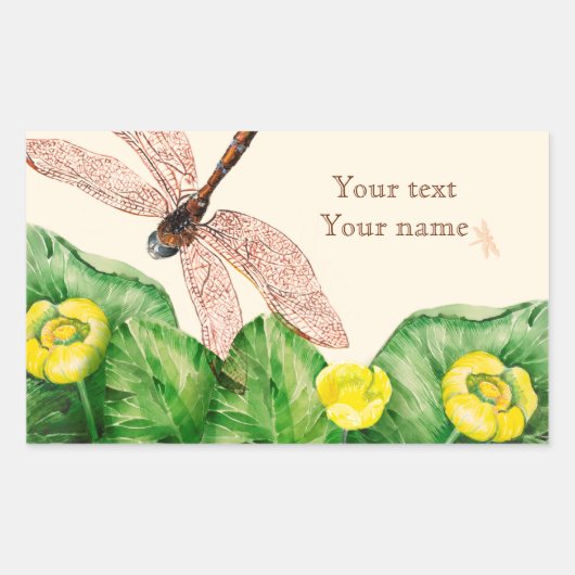 Wasserlilie Rechteckiger Aufkleber (Vorderseite)