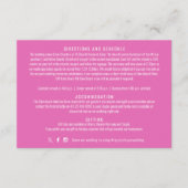 Wasserlilie Rosa Aquarellfarben Hochzeitsdetails Begleitkarte (Vorderseite)