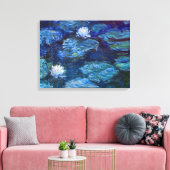 Wasserlilie Teich in Blau von Claude Monet Kunstvo Leinwanddruck (Insitu (Wohnzimmer))