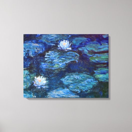 Wasserlilie Teich in Blau von Claude Monet Kunstvo Leinwanddruck (Vorderseite)