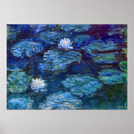 Wasserlilie Teich in Blau von Claude Monet Kunstvo Poster