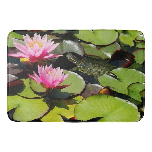 Wasserlilie-Teich Lilypads Badematte (Vorderseite)