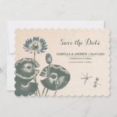 Wasserlilie und Libelle Save the Date (Vorderseite)