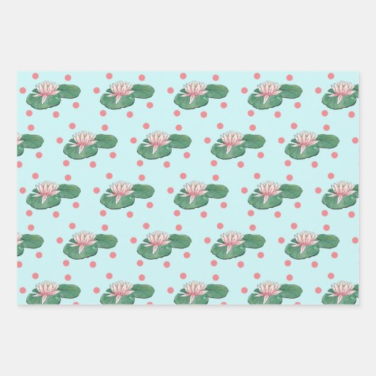 Wasserlilie Wrapping Paper Geschenkpapier Set (Vorderseite 3)