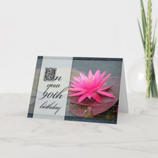 Wasserlilie zum 90. Geburtstag Karte (Vorderseite)