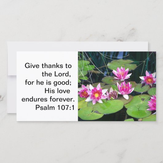 Wasserlilieanmerkungskarte Dankeskarte (Vorderseite)