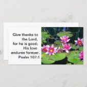 Wasserlilieanmerkungskarte Dankeskarte (Vorne/Hinten)