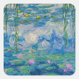 Wasserlilien, 1916-1919 von Claude Monet Quadratischer Aufkleber