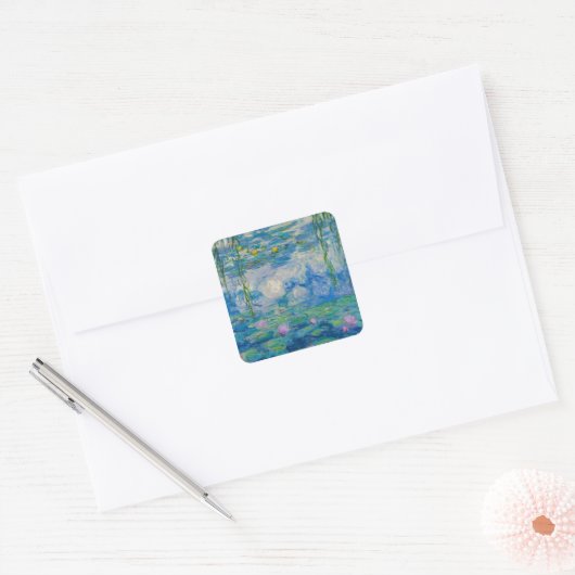 Wasserlilien, 1916-1919 von Claude Monet Quadratischer Aufkleber (Umschlag)