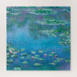 Wasserlilien, Claude Monet Decoupage Puzzle<br><div class="desc">"Ein Augenblick, ein Aspekt der Natur enthält alles", sagte Claude Monet, in Bezug auf seine späten Meisterwerke, die Wasserlandschaften, die er auf seiner Zuhause in Giverny zwischen 1897 und seinem Tod 1926 produziert hat. In dieser räumlich zweideutigen Leinwand schaute der Künstler nach unten und konzentrierte sich ausschließlich auf die Oberfläche...</div>