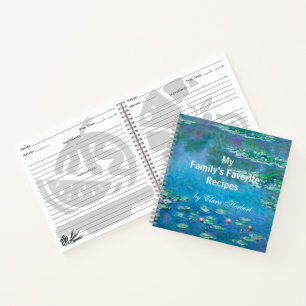 Wasserlilien, Claude Monet Rezepte Notizblock