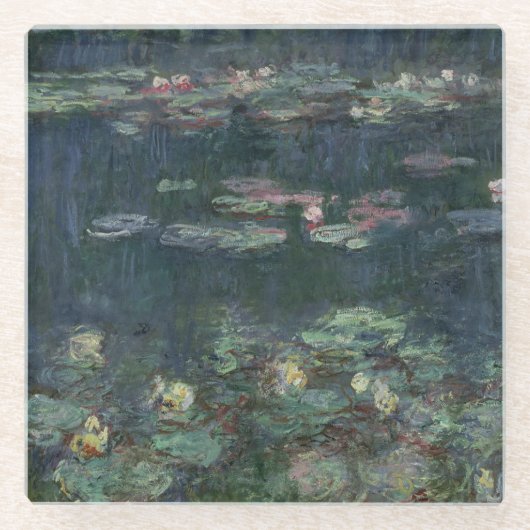 Wasserlilien Claudes Monet |: Grüne Reflexionen Glasuntersetzer (Vorderseite)