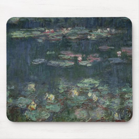 Wasserlilien Claudes Monet |: Grüne Reflexionen Mousepad (Vorne)