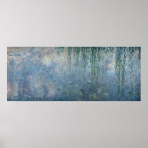 Wasserlilien Claudes Monet  : Weinende Weiden, Poster