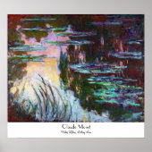 Wasserlilien, das Sun Claude Monet Poster (Vorne)