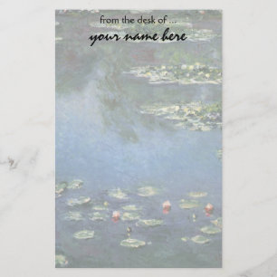 Wasserlilien durch Claude Monet, Vintage Blumen Briefpapier