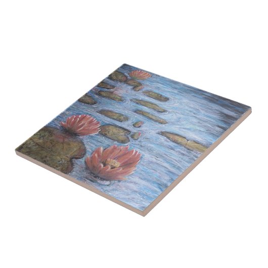 Wasserlilien Fliese (Seite)