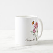 Wasserlilien-Geburtsmonatsblume Kaffeetasse (VorderseiteRechts)