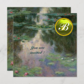 WASSERLILIEN /GELBE GEMSTONE MONOGRAM EINLADUNG (Vorne/Hinten)