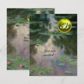 WASSERLILIEN /GELBE GEMSTONE MONOGRAM EINLADUNG (Vorne/Hinten)