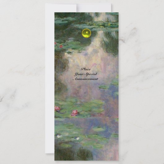 WASSERLILIEN /GELBE GEMSTONE MONOGRAM EINLADUNG (Rückseite)