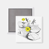 Wasserlilien gravieren magnet (Vorderseite/Rückseite)