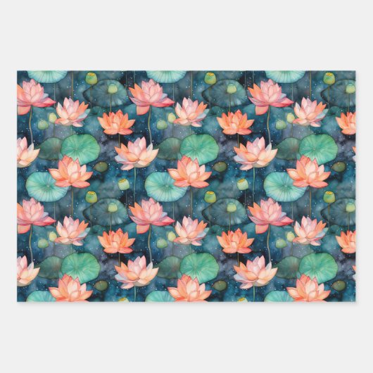 Wasserlilien in meinem Teich 2 Geschenkpapier Set (Vorderseite)