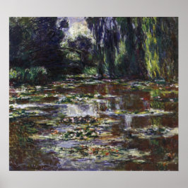 Wasserlilien in Pond von Claude Monet, Vintage Kun Poster