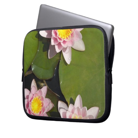 Wasserlilien Laptopschutzhülle (Vorderseite Links)