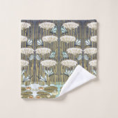 Wasserlilien, Libellen, Marsh Art Nouveau Badhandtuch Set (Waschlappen)
