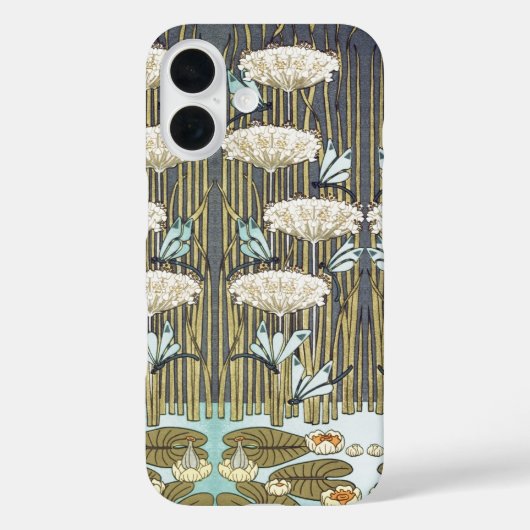 Wasserlilien, Libellen, Marsh Art Nouveau Case-Mate iPhone Hülle (Rückseite)