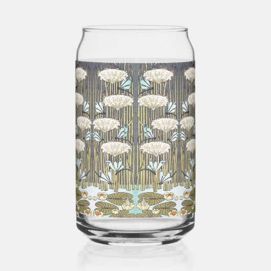 Wasserlilien, Libellen, Marsh Art Nouveau Dosenglas (Vorderseite)