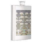 Wasserlilien, Libellen, Marsh Art Nouveau Flachmann (Rechts)