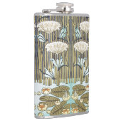 Wasserlilien, Libellen, Marsh Art Nouveau Flachmann (Rechts)