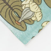 Wasserlilien, Libellen, Marsh Art Nouveau Fleecedecke (Ecke)