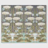 Wasserlilien, Libellen, Marsh Art Nouveau Geschenkpapier (Flach)