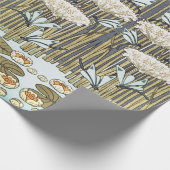 Wasserlilien, Libellen, Marsh Art Nouveau Geschenkpapier (Ecke)