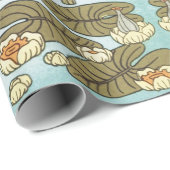 Wasserlilien, Libellen, Marsh Art Nouveau Geschenkpapier (Rolleneckpunkt)