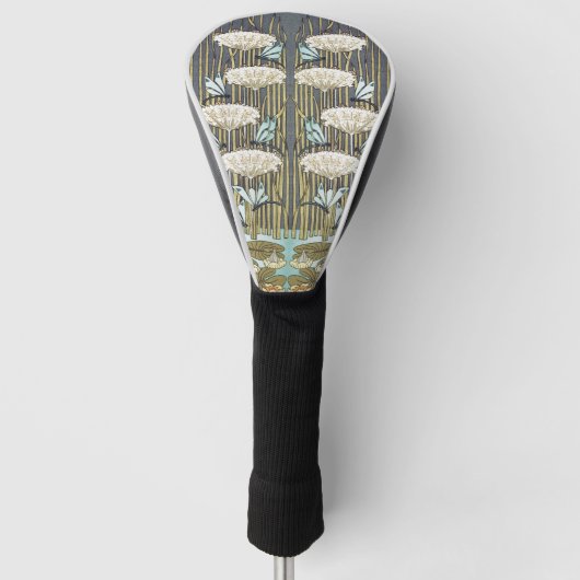 Wasserlilien, Libellen, Marsh Art Nouveau Golf Headcover (Vorderseite)
