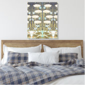 Wasserlilien, Libellen, Marsh Art Nouveau Leinwanddruck (Insitu (Schlafzimmer))