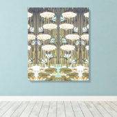 Wasserlilien, Libellen, Marsh Art Nouveau Leinwanddruck (Insitu (Holzboden))