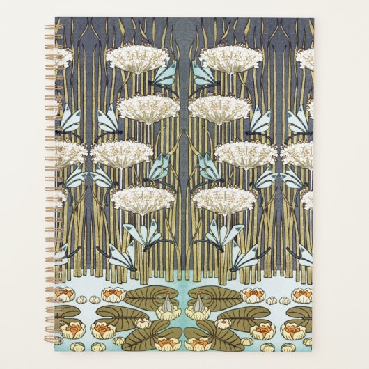 Wasserlilien, Libellen, Marsh Art Nouveau Planer (Vorderseite)
