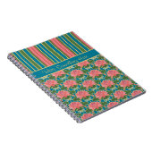 Wasserlilien, Libellen, Streifen-SpiralNotebook Notizblock (Rechte Seite)